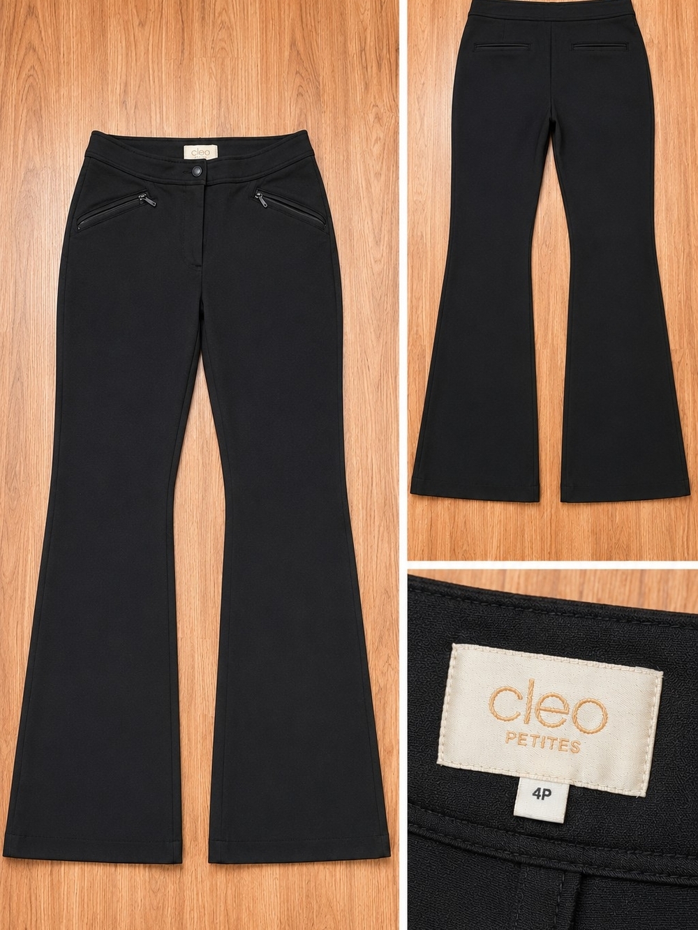 cleo Black Boot-Cut Ponte Pants